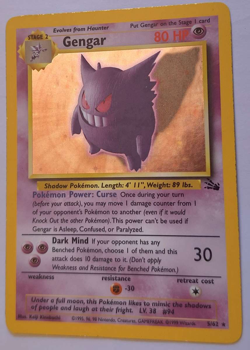 Pokemon Trading Cards Gengar 5/62 Holo
