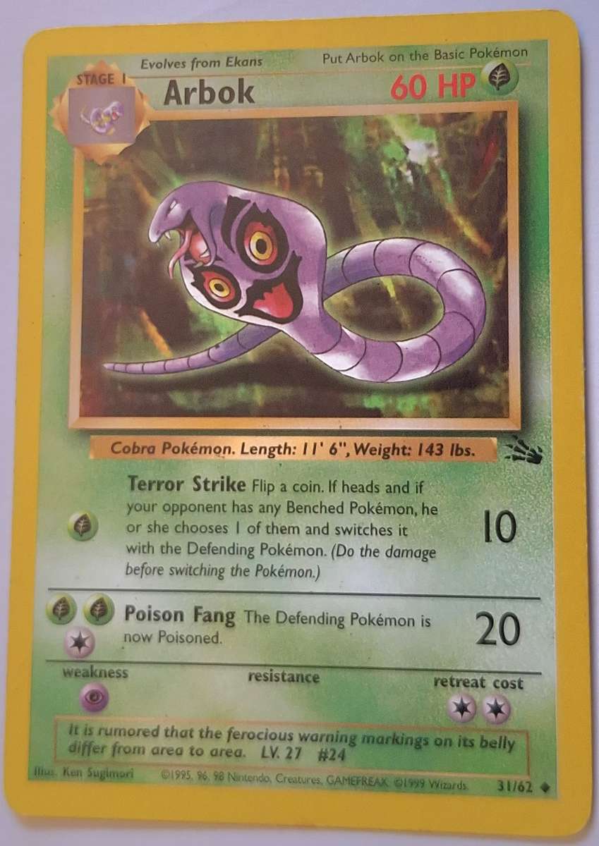 Pokemon Trading Cards Arbok 31/62