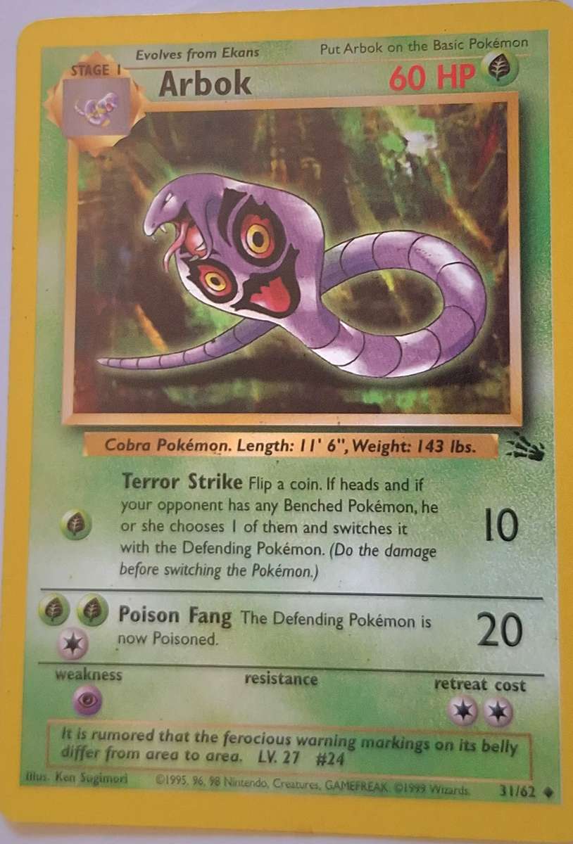 Pokemon Trading Cards Arbok 31/62