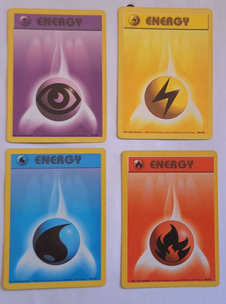 Pokemon Trading Cards 4 Energy  98/102, 100/102, 101/102, 102/102