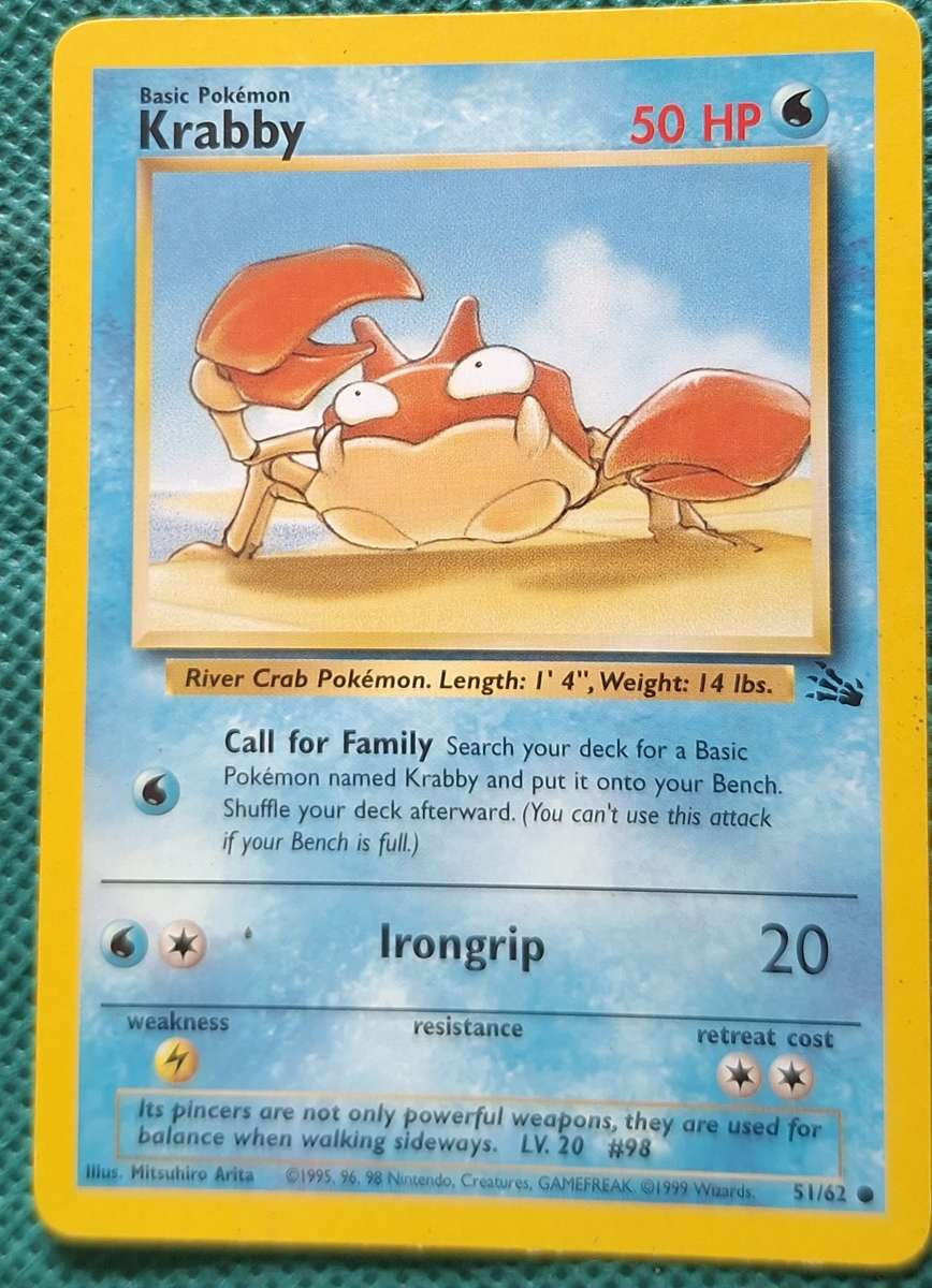 Pokemon Trading Cards Krabby 51/62