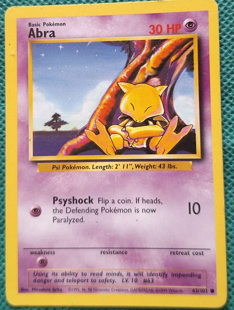 Pokemon Trading Cards Abra 43/102