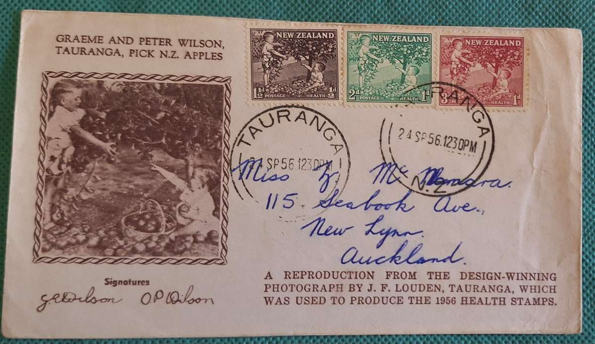 New Zealand 1956 Health Issue Cover with Picture in Red