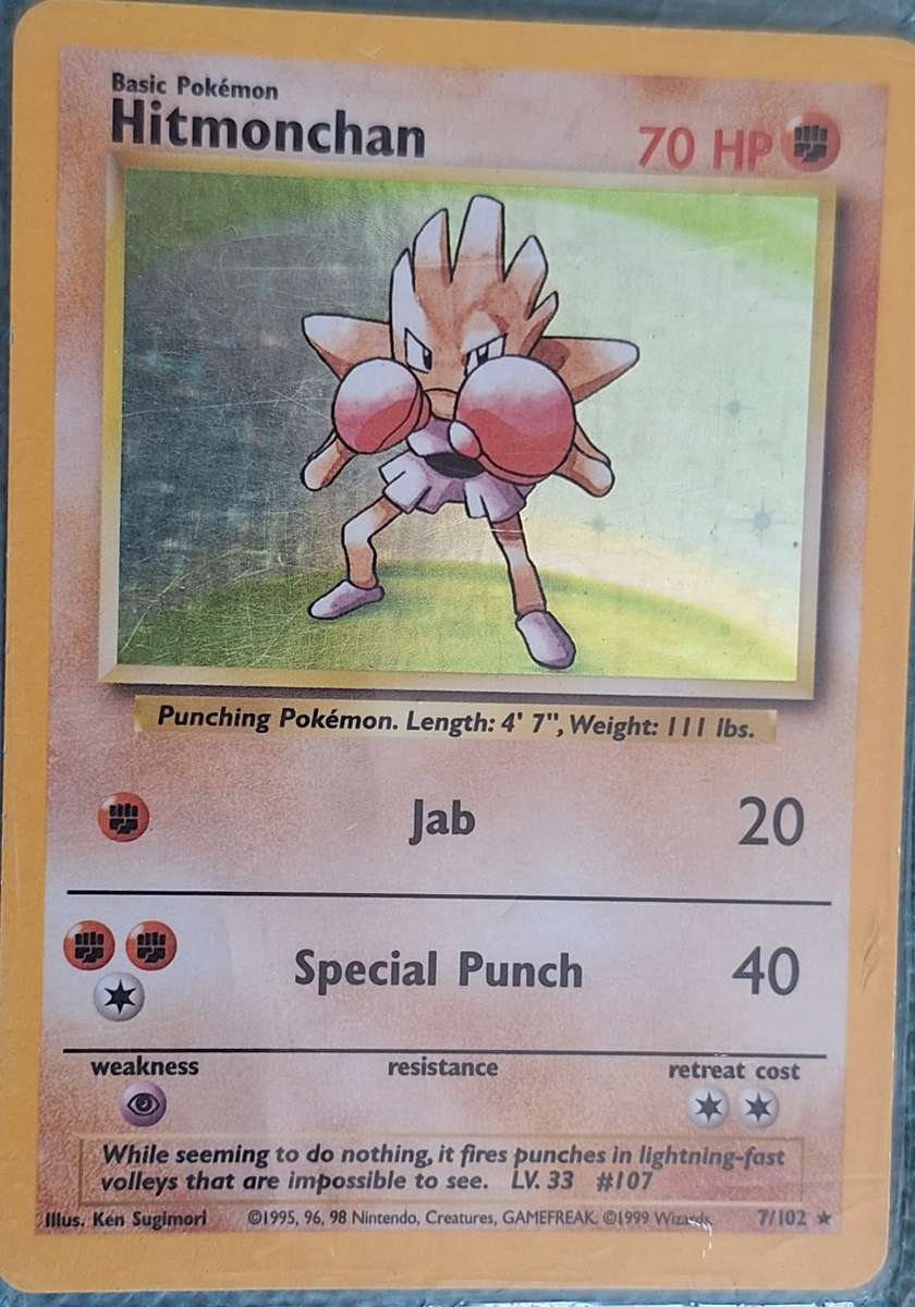 Pokemon Trading Card Hitmonchan 7/102 Holo