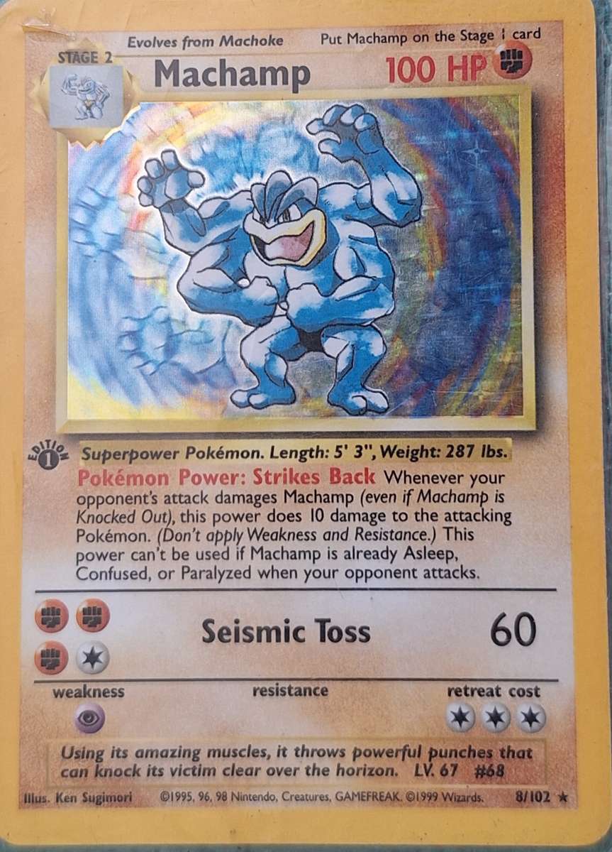 Pokemon Trading Card Machamp 8/102 Holo