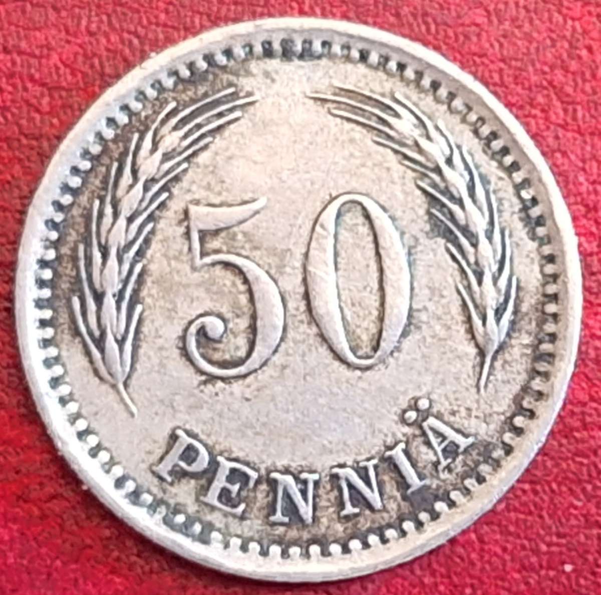 Finland 1921 50 Pennia Copper-nickel