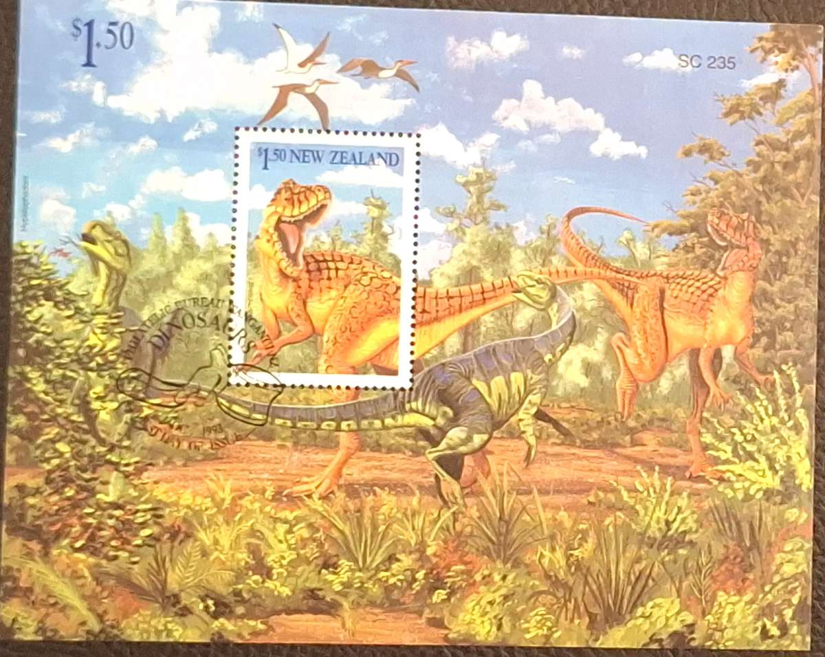 New Zealand 1993 Dinosaurs 1 Cancelled Miniature Sheet