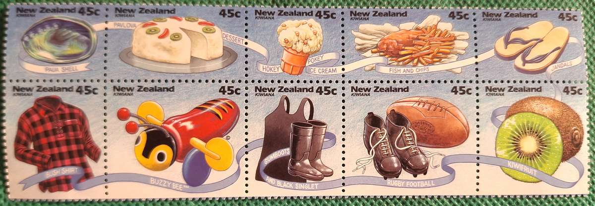 New Zealand  1994 Kiwiana Block of 10 Joined Mint stamps