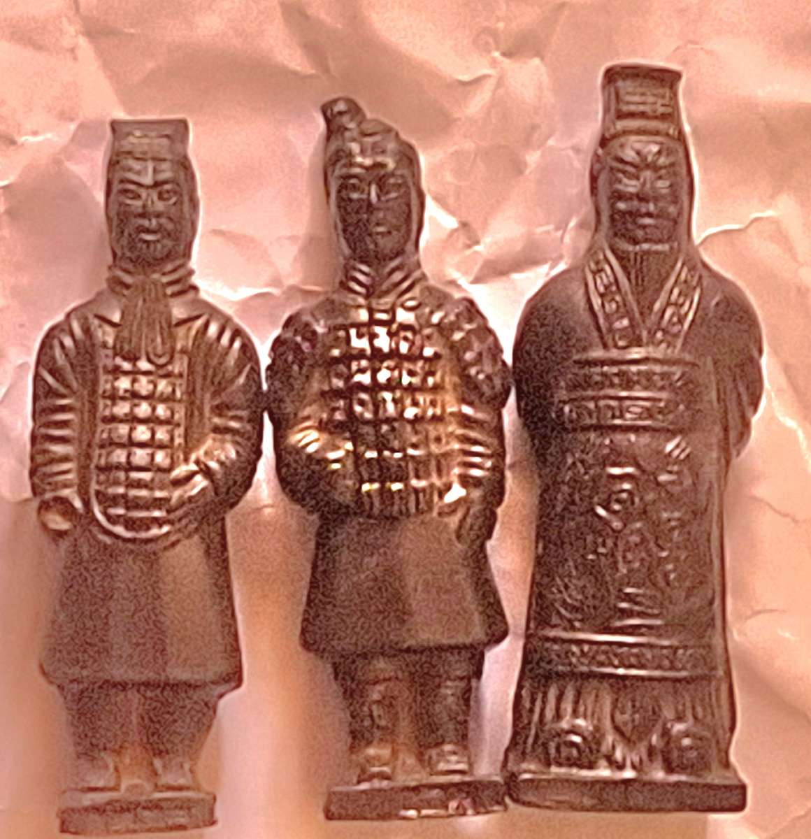 Three Chinese Terracotta Army Replica Infantry Figurines