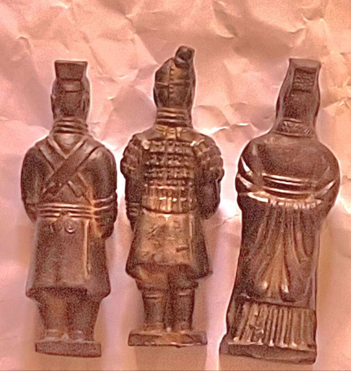 Three Chinese Terracotta Army Replica Infantry Figurines