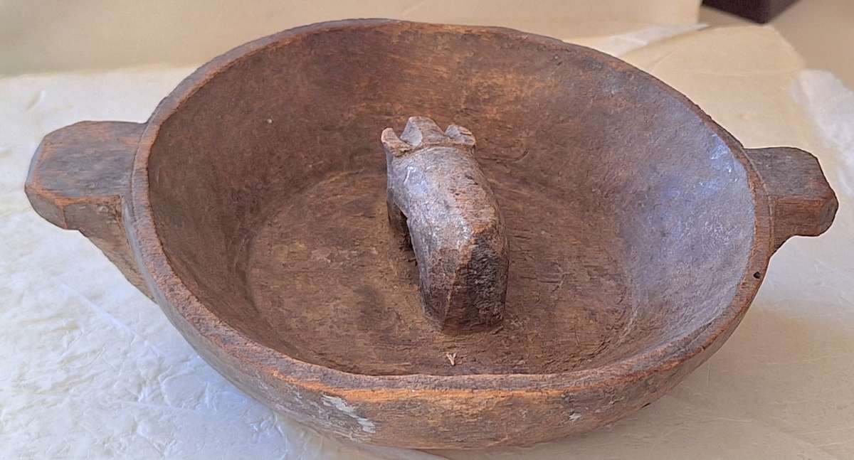 Primitive Handcarved African Wooden Bowl