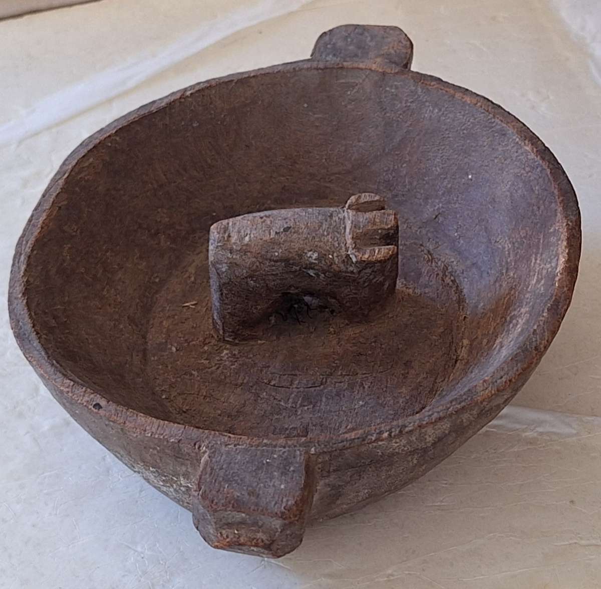 Primitive Handcarved African Wooden Bowl