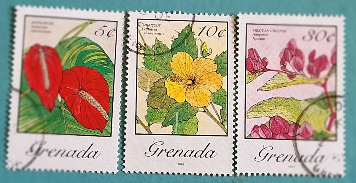 Grenada 1985 Flowers 3 Used Hinged stamps