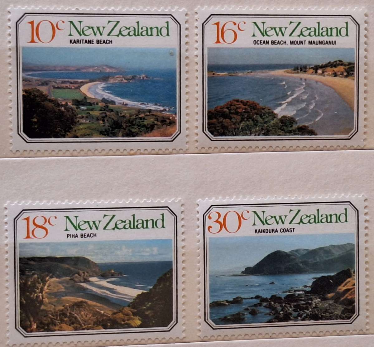New Zealand 1977 Beach Scenes Set of 4 Mint stamps