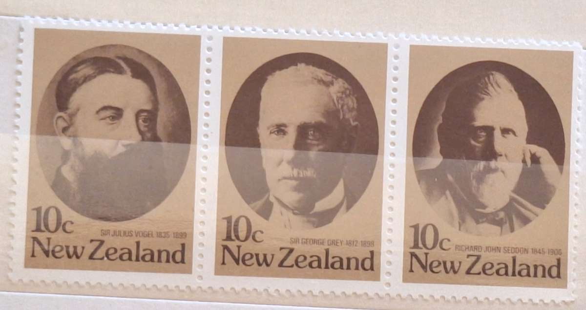 New Zealand 1979 Statesmen (Strip) Set of 3 Unused stamps