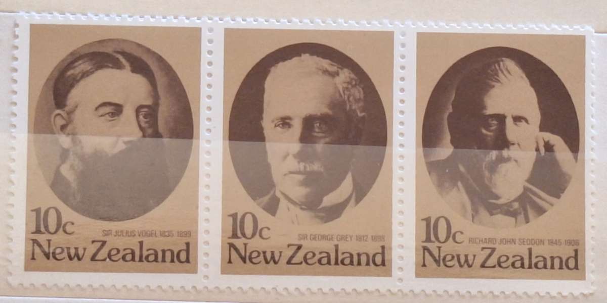 New Zealand 1979 Statesmen (Strip) Set of 3 Unused stamps