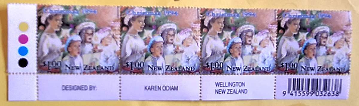 New Zealand 1994 Christmas $1 Carol Singers Block of 4 Mint stamps