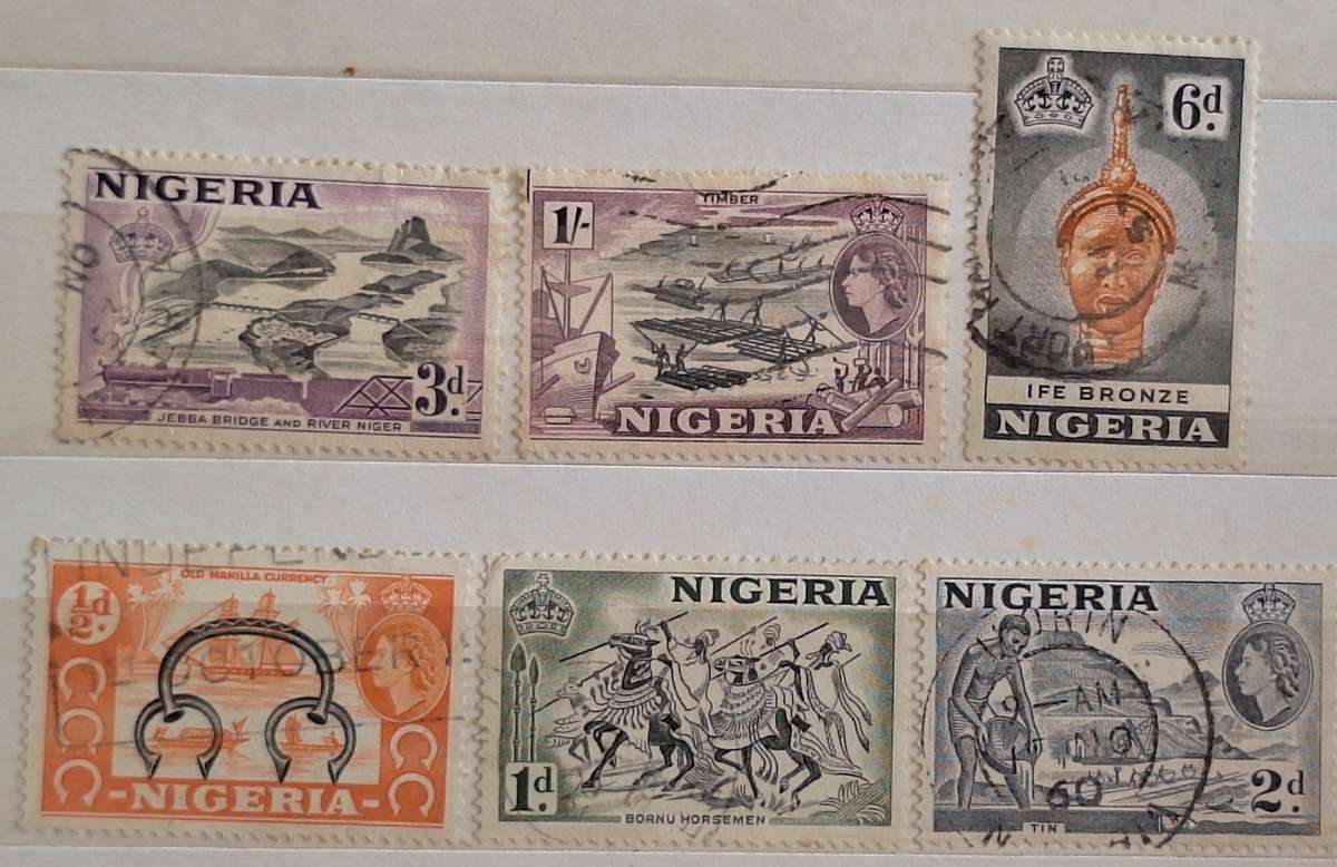 Nigeria 1953-58 Local Scenes definitives  6 Used stamps