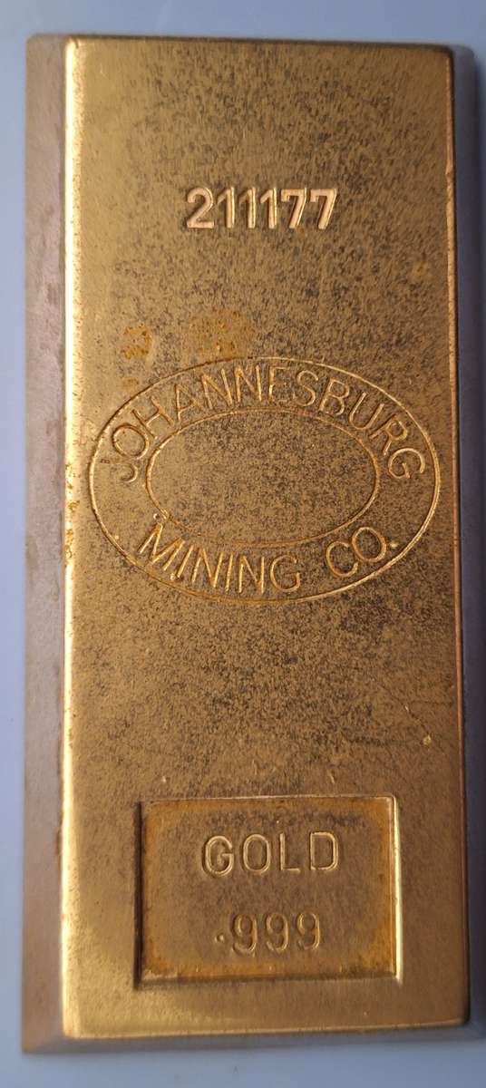 Metal Johannesburg Mining Co Paperweight (Gold Bar replica)