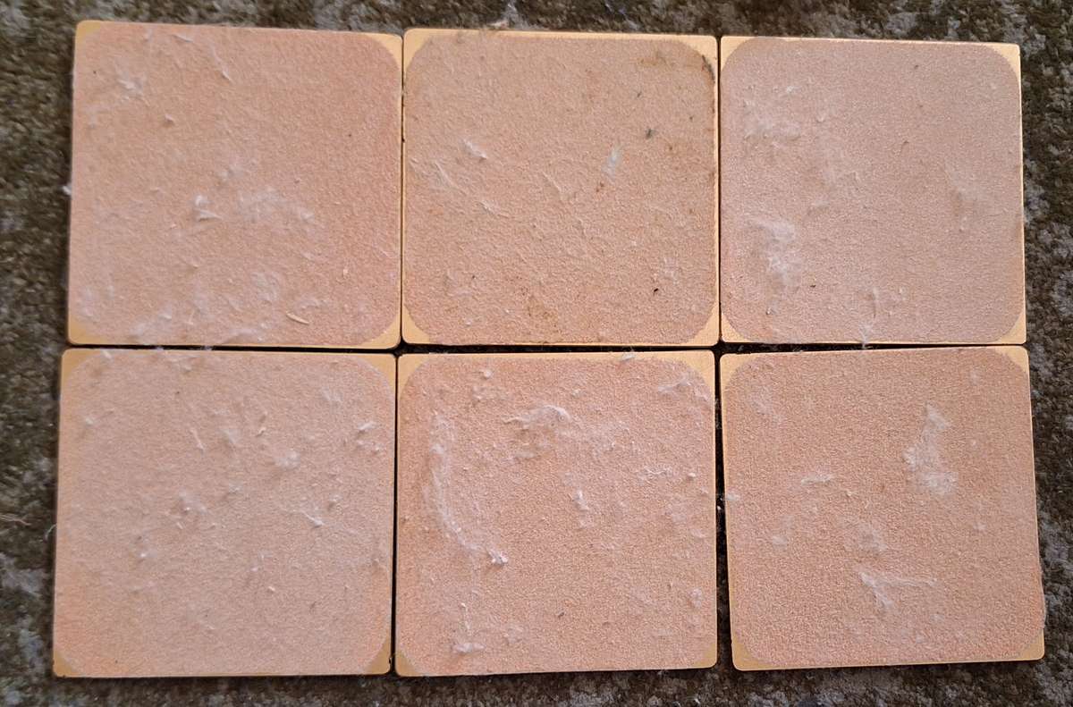 Boxed set of 6 1953 Coronation Reverse Painted Glass Coasters