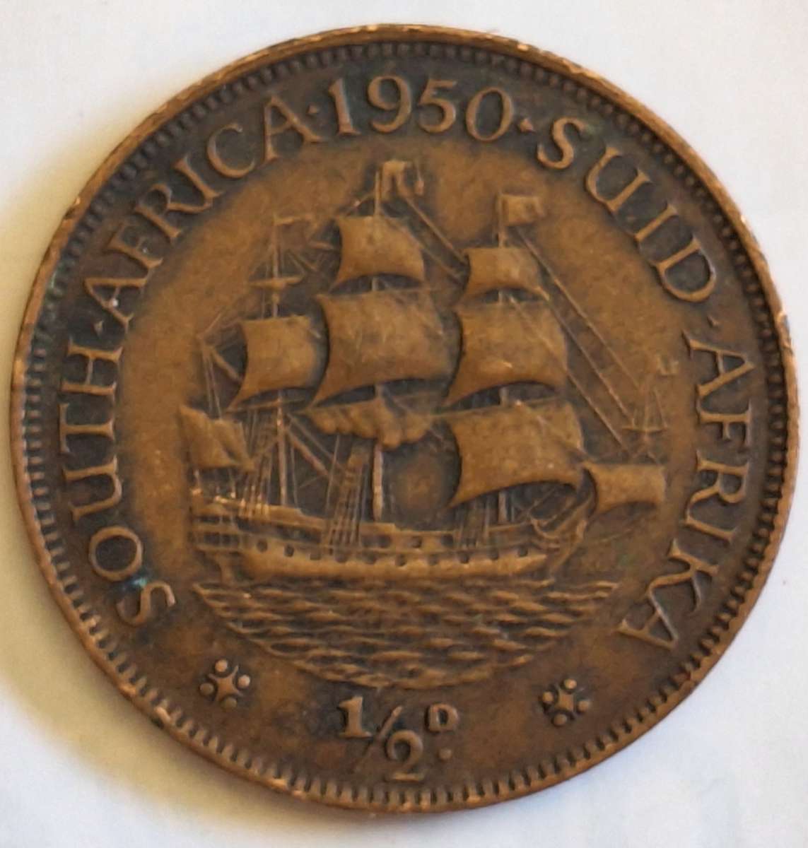 South Africa 1950 George VI 1/2d Half Penny Bronze