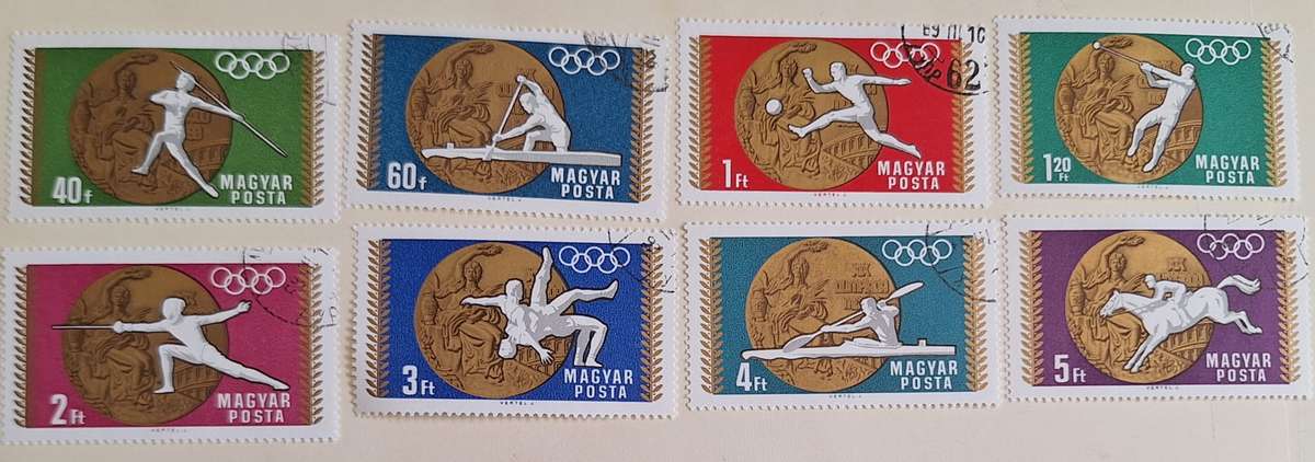 Hungary 1969 Olympic Gold Medal Winners Set of 8 Used Hinged stamps
