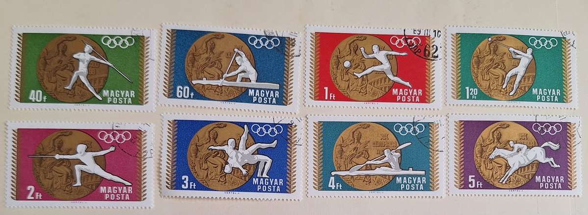 Hungary 1969 Olympic Gold Medal Winners Set of 8 Used Hinged stamps