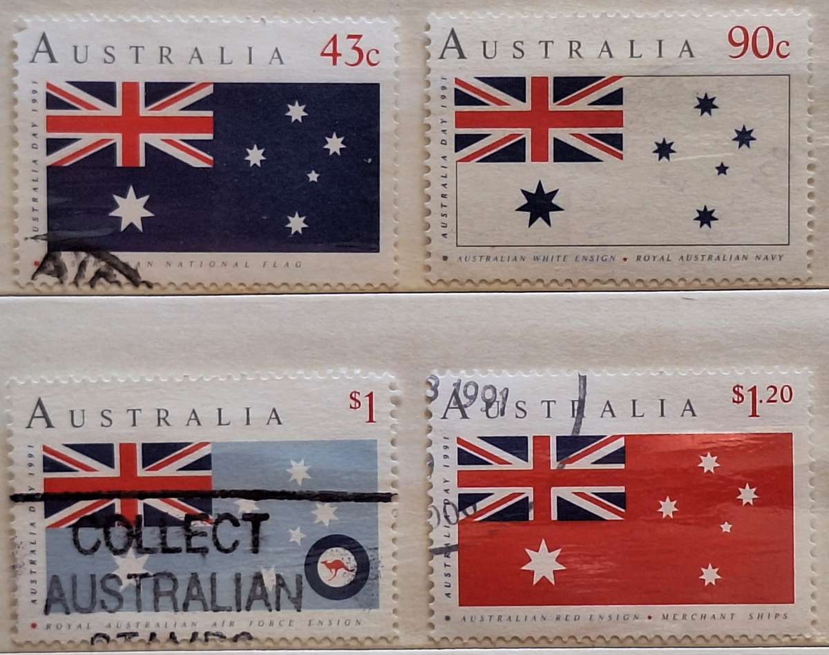 Australia 1991 Australia Day Flags Set of 4 Used Hinged stamps