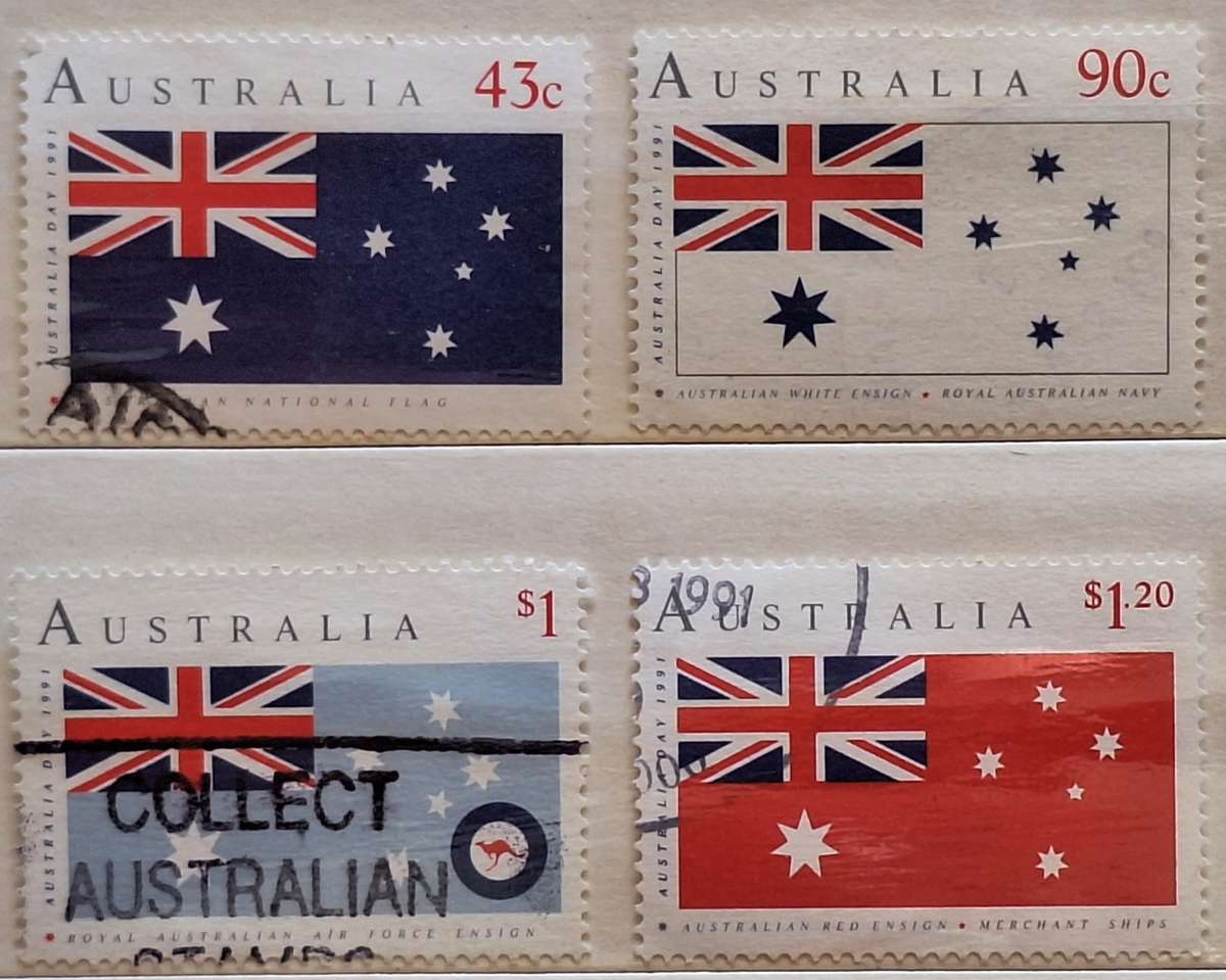 Australia 1991 Australia Day Flags Set of 4 Used Hinged stamps