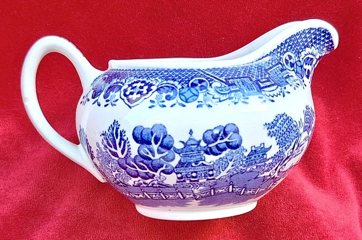 Woods Ware Wood & Sons England Willow Blue and White Milk Jug