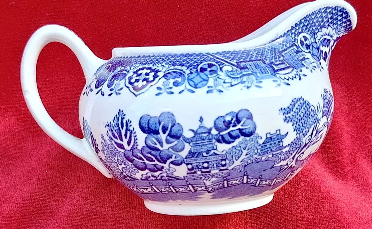 Woods Ware Wood & Sons England Willow Blue and White Milk Jug