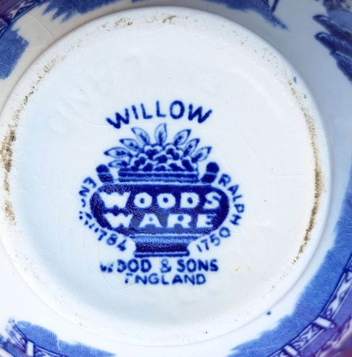 Woods Ware Wood & Sons England Willow Blue and White Milk Jug