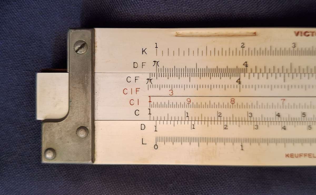 Vintage KEUFFEL & ESSER Slide Rule Model 4092-3 with Case Made in USA