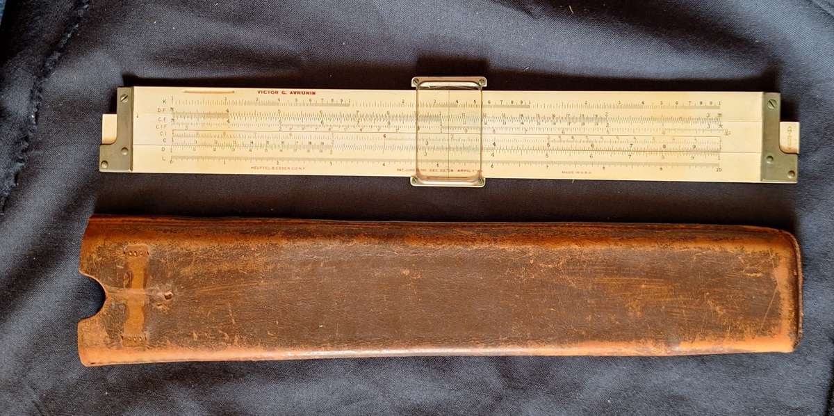 Vintage KEUFFEL & ESSER Slide Rule Model 4092-3 with Case Made in USA