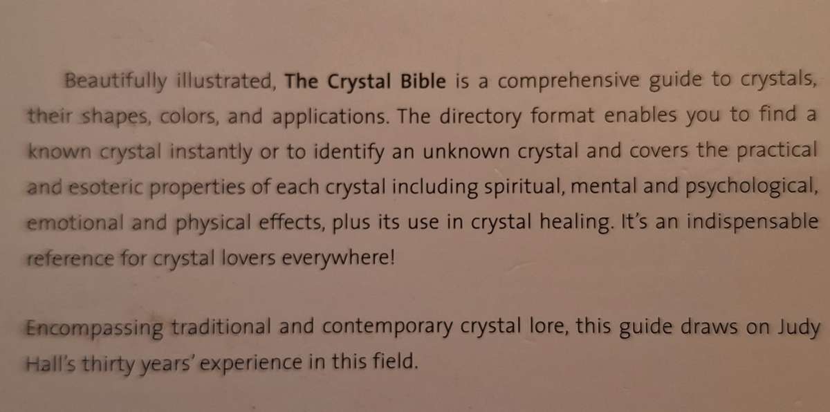 The Crystal Bible (A Definitive Guide to Crystals) by Judy Hall Paperback
