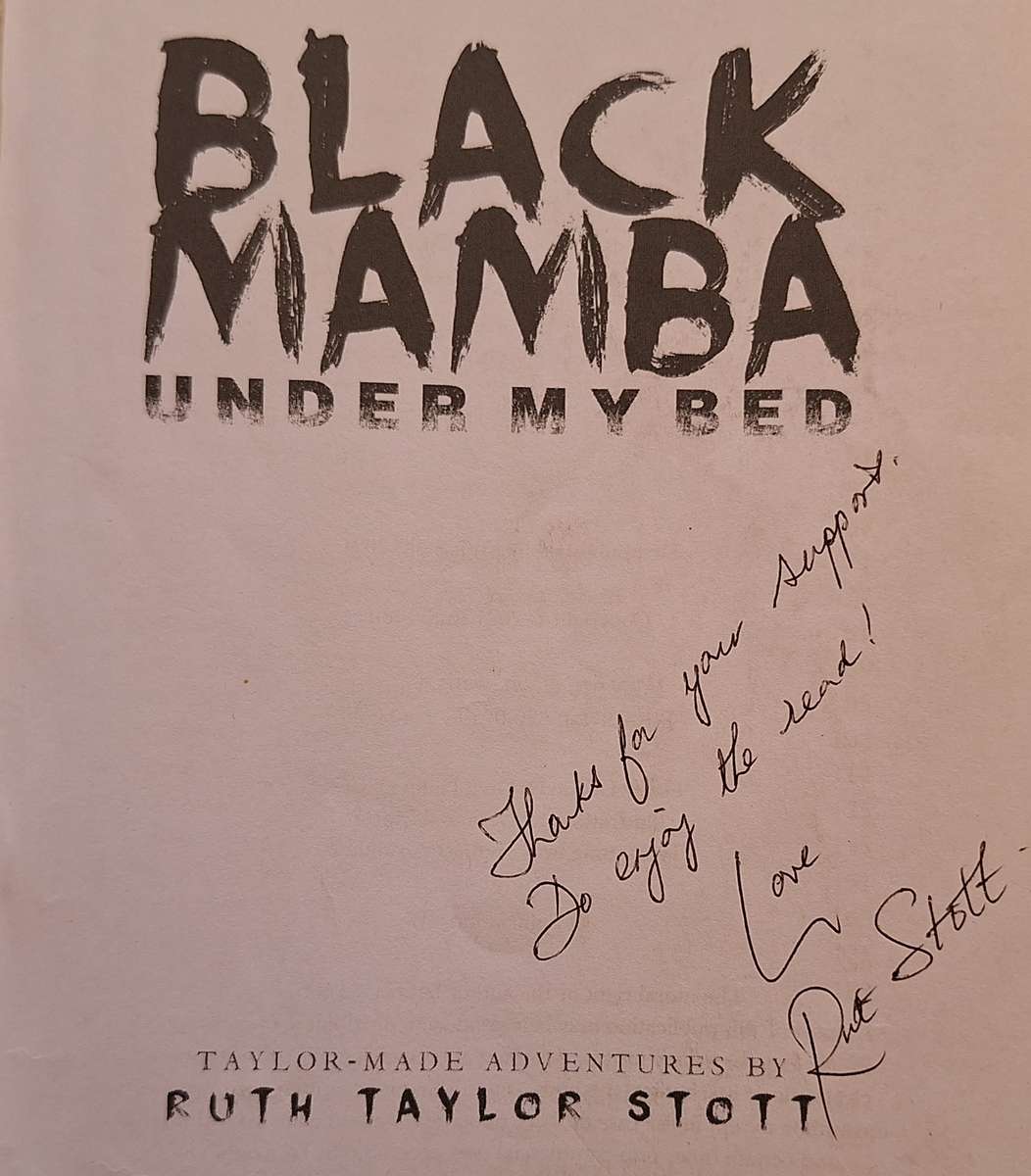 Black Mamba Under My Bed by Ruth Taylor Stott Paperback  Signed copy
