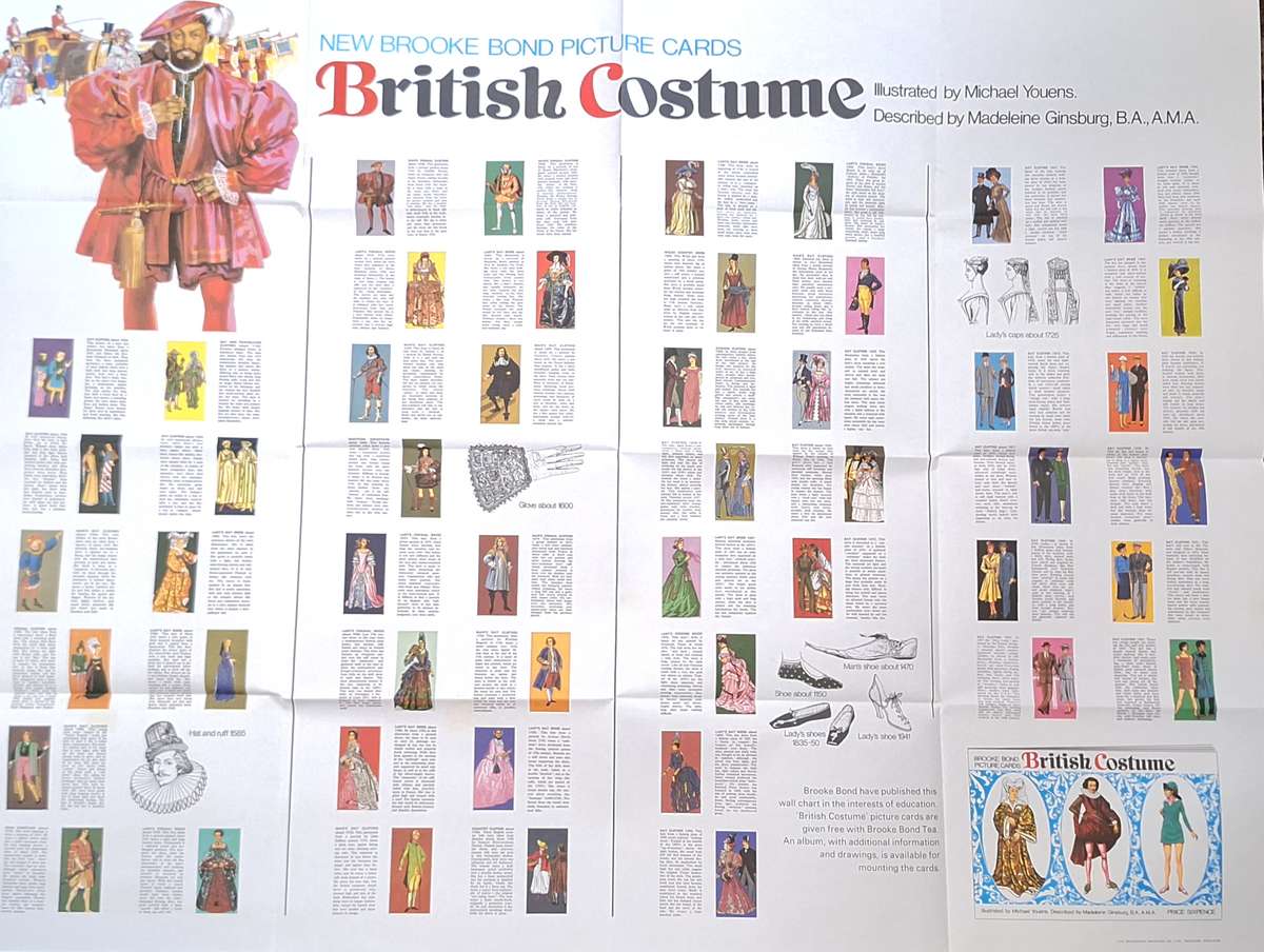 Brooke Bond Tea 1970s Promotional Poster: British Costume Picture Cards