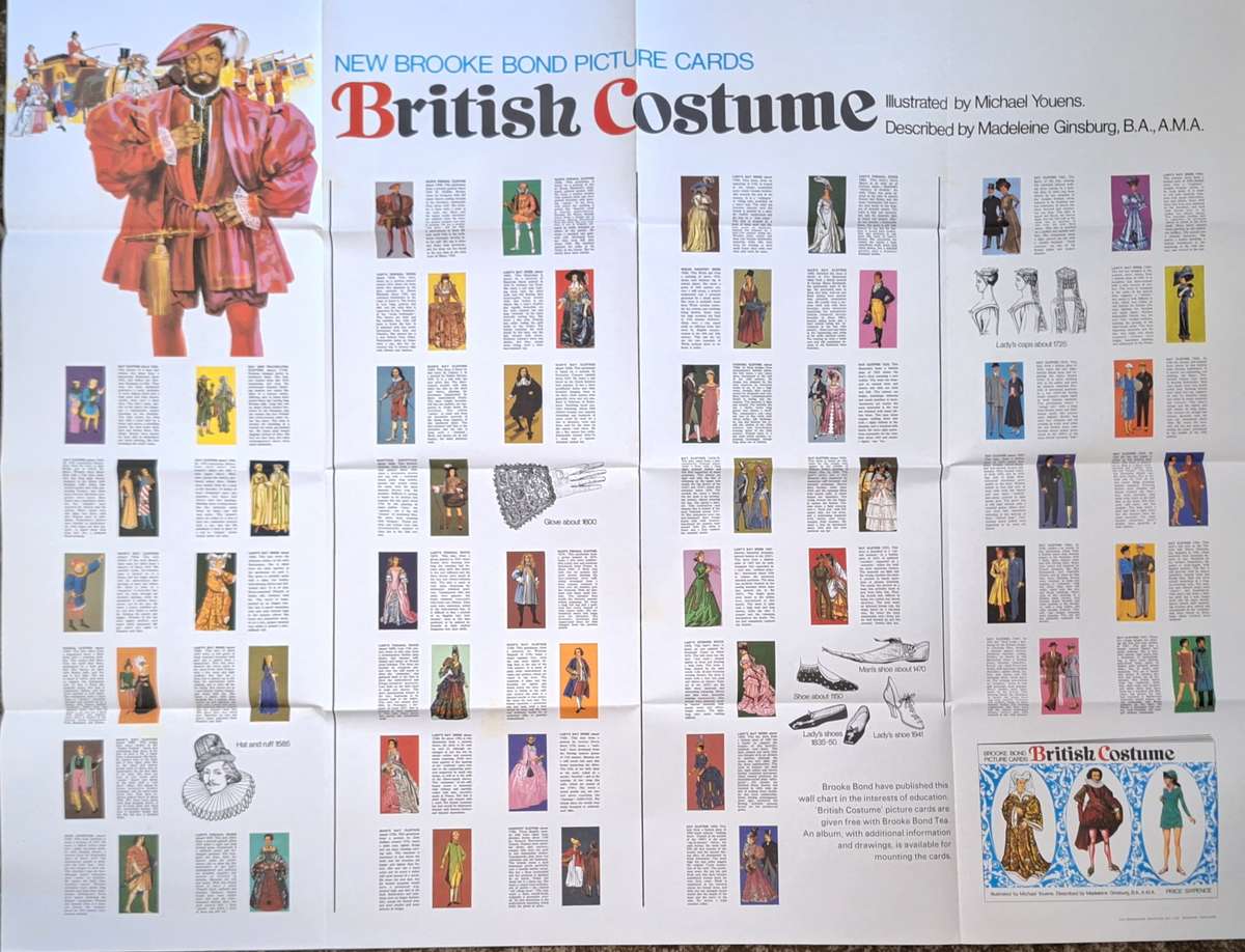 Brooke Bond Tea 1970s Promotional Poster: British Costume Picture Cards