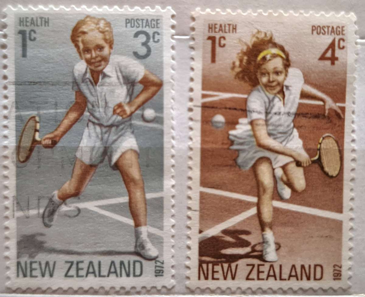 New Zealand 1972 Health Issue Tennis Set of 2 Used stamps