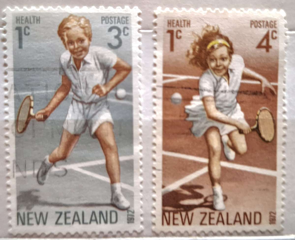 New Zealand 1972 Health Issue Tennis Set of 2 Used stamps