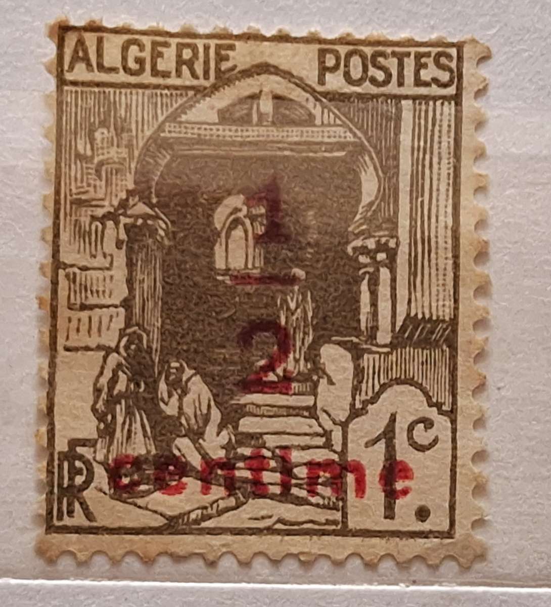 Algeria 1926 Street in Kasbah 1c Overprint 1/2 centime 1 Used stamp