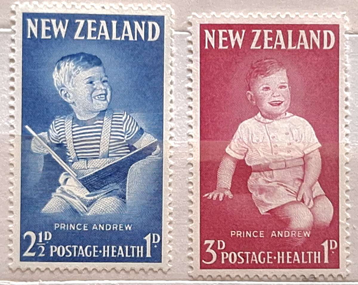 New Zealand 1963 Health Issue Prince Andrew Set of 2 Mint stamps
