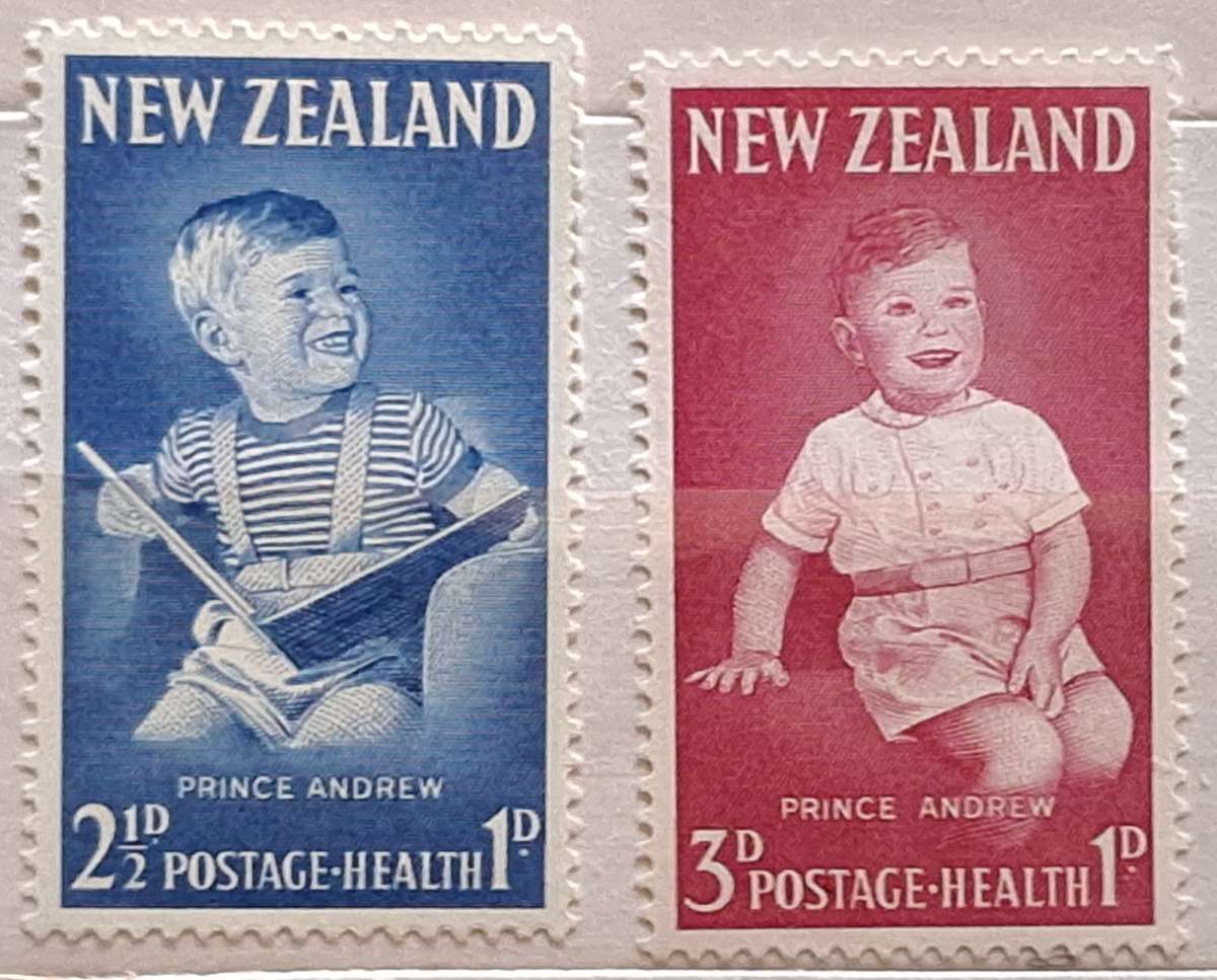 New Zealand 1963 Health Issue Prince Andrew Set of 2 Mint stamps