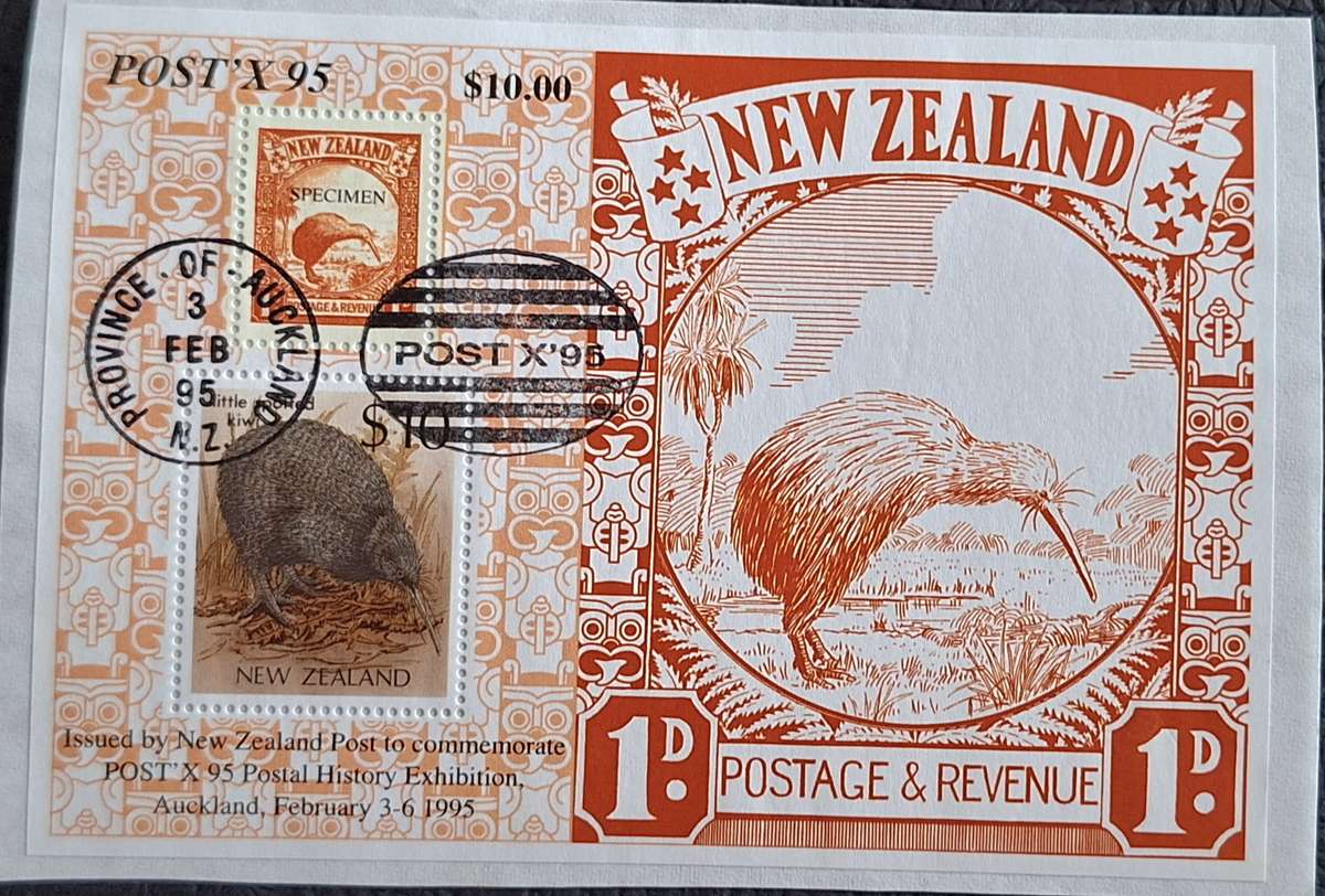 New Zealand 1995 Post X Cancelled Miniature Sheet on Paper