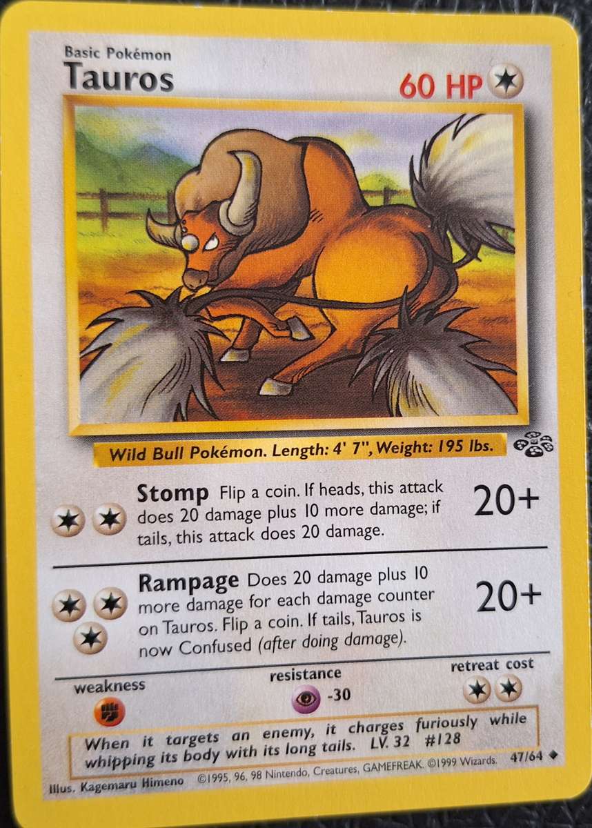 Vintage Pokemon 47/64 Tauros