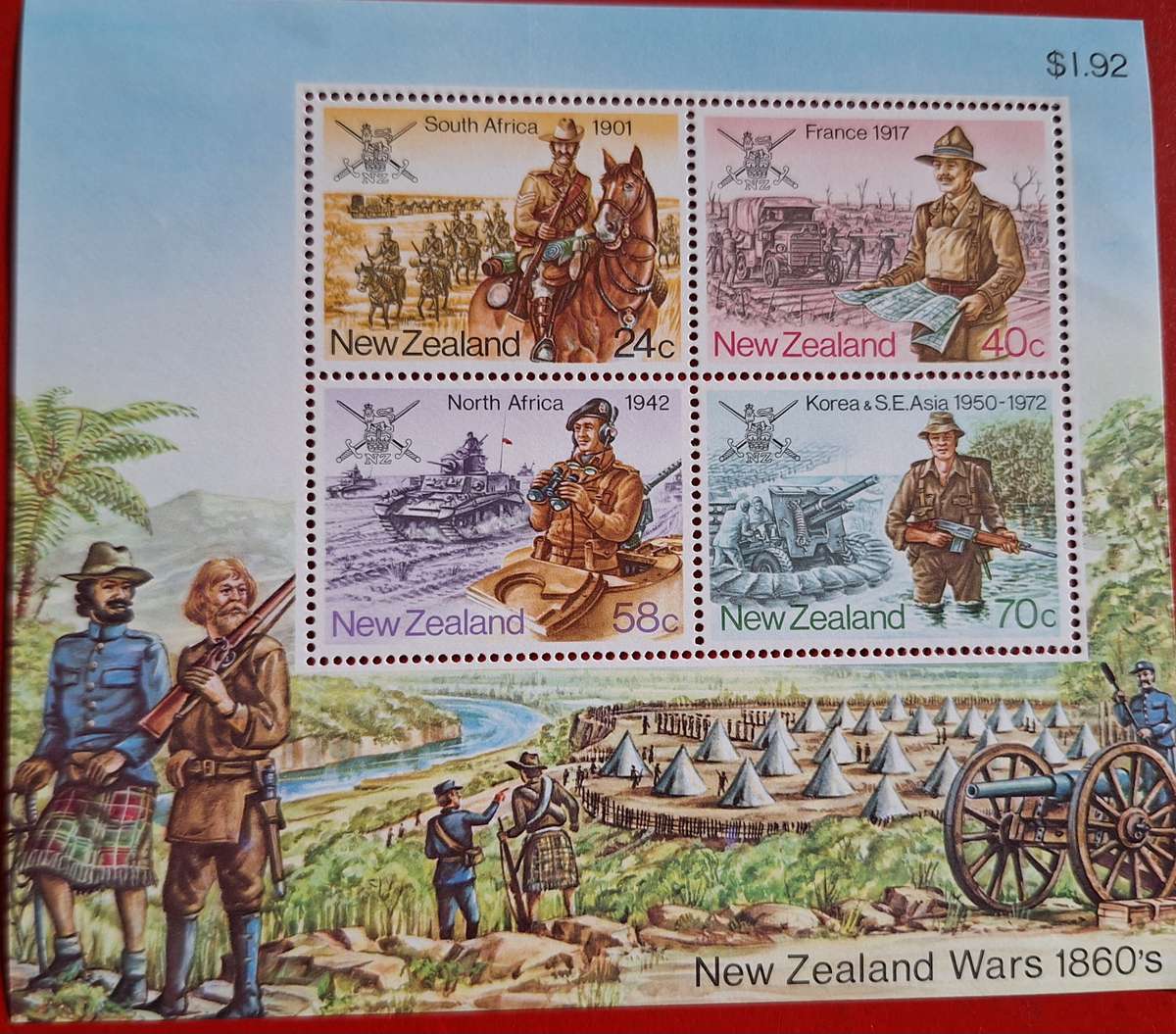 New Zealand 1984 Military History Unused Hinged Miniature Sheet