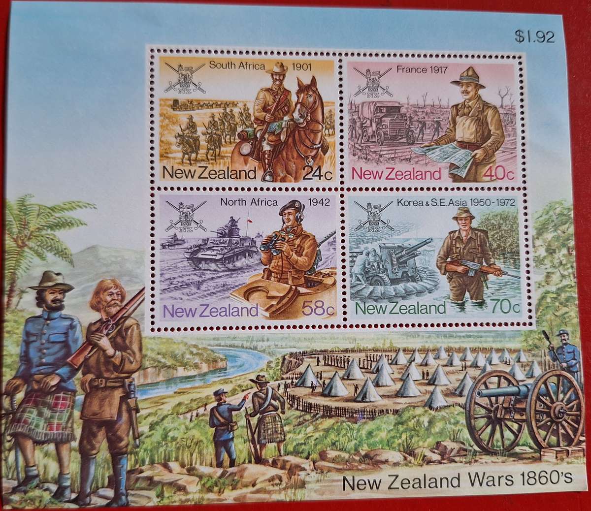 New Zealand 1984 Military History Unused Hinged Miniature Sheet