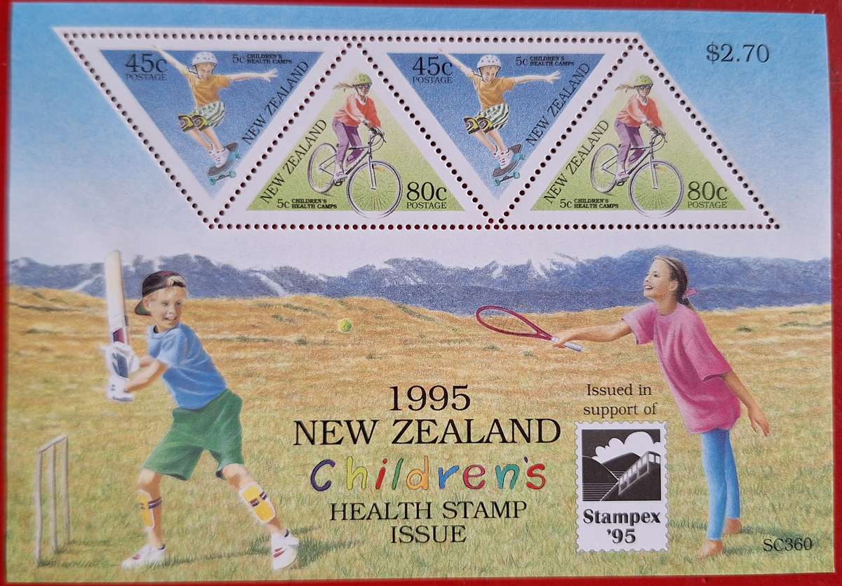 New Zealand 1995 Stampex Logo on Mint Health Issue Miniature Sheet