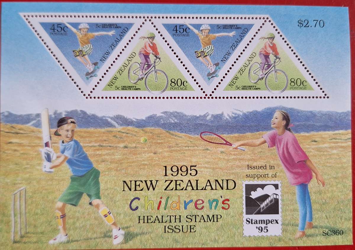 New Zealand 1995 Stampex Logo on Mint Health Issue Miniature Sheet
