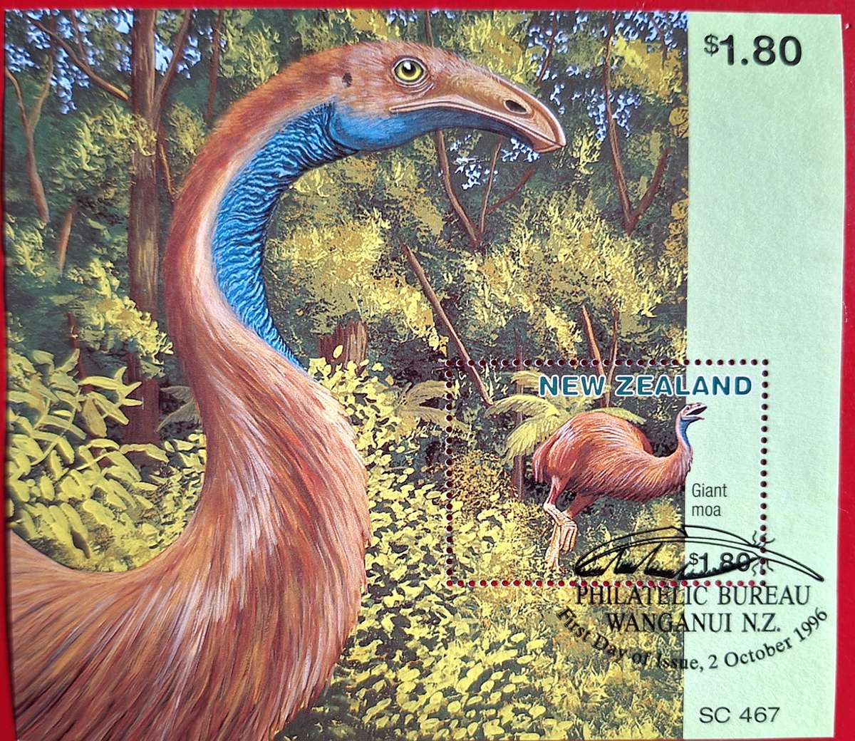 New Zealand 1996 NZ Extinct Birds Cancelled Miniature Sheet